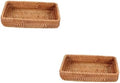 MAGICLULU 2pcs Hand-woven Rattan Bread Serving Basket Small Wicker Storage Basket for Fruits Snacks by MAGICLULU