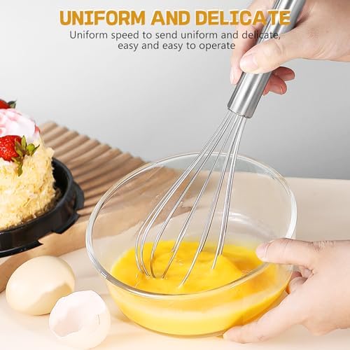 NileHome Stainless Steel Whisk Set 8" 10" + 12" Semi-Automatic Rotary - Image 5