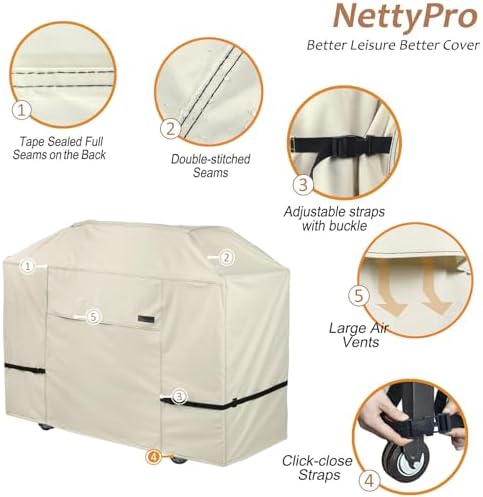 NettyPro Griddle Cover for Blackstone 28 inch Griddle Waterproof Heavy Duty, Beige - Image 2