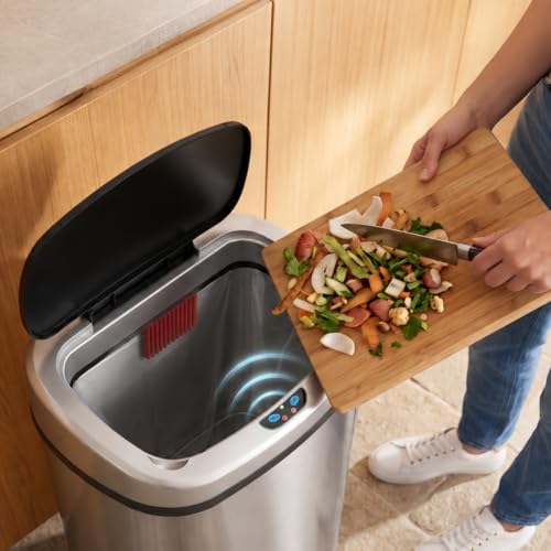 SensorCan 13 Gallon Oval Sensor Trash Can, AC Adapter, AbsorbX Odor Filter - Image 3