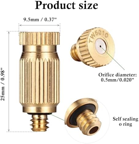 20Pack Brass Misting Nozzles Replacement Nozzles for Outdoor Cooling System - Image 2
