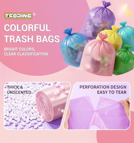 Medium 6 Gallon Trash Bags Unscented, 0.94 Mil, Colored, 150 Count - Image 2