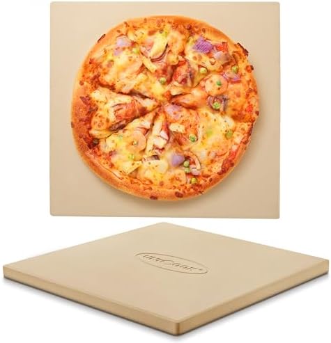 Unicook 16 x 16 Inch Square Cordierite Pizza Stone for Oven Grill, 9.6 Lbs by UNICOOK
