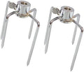 2 Pack Stainless Steel 304 Universal Grill Rotisserie Meat Forks Set - Fits 1/2-Inch and 3/8-Inch Hexagon & 3/8-Inch and 5/16-Inch Square & 1/2-Inch Round Spit Rods by GRILLJOB