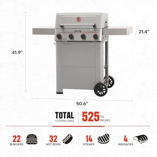Monument Grills 4 Burner Propane Gas Grill with Advanced Broil Zone, Stainless Steel Barbecue M2 Grill with Smoker Box, Foldable Side Shelves, Fast Heating, Fast Assembly, Mesa II 410FBZ - Image 6