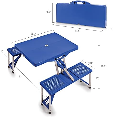 PICNIC TIME NCAA North Carolina Tar Heels Folding Picnic Table - Camping Table - Outdoor Table with Umbrella Hole - Image 3
