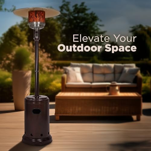 Amazon Basics 46,000 BTU Portable Outdoor Propane Patio Heater with Wheels, Commercial & Residential, Easy to Use, with Water Tank, Havana Bronze, 32.1 x 32.1 x 91.3 inches - Image 5