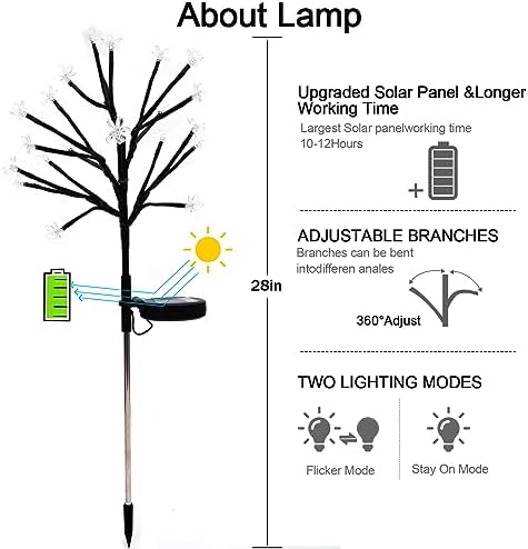 4 Pack Solar Lights Outdoor Waterproof, Garden Lights Solar Flowers - Image 3