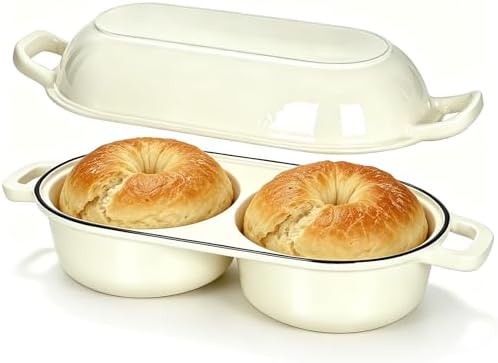 Double Dutch Oven for Sourdough Bread Baking, 2.6QT (White) by Unknown