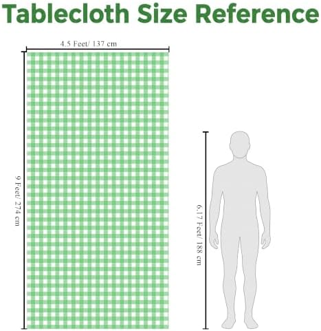 C CRYSTAL LEMON Green Gingham Disposable Plastic Tablecloths 4 Pack - Image 6