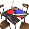 Outdoor Tablecloth with Elastic, Modern Minimalism Pattern Printed on Fade Resistant Square Fitted Table Cover, Use for Kitchen Patio Restaurant, Fit for 42" x 42" Square Tables by JRBSZMI2