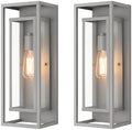 mirrea 18" Modern Outdoor Porch Wall Light, Matte Gray, 2 Pack by mirrea