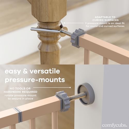 Comfy Cubs Baby Safety Gate Adjustable 42"x1.9"x30" Blush Pet Gate - Image 3