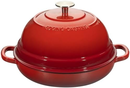 EDGING CASTING Enameled Cast Iron Dutch Oven Pot with Lid, Round Bread Oven for Homemade Sourdough Bread Baking, 6 Quart, Red by EDGINGCOOKWARE