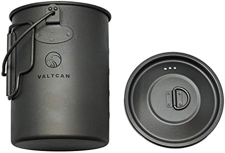 Valtcan 900ml Titanium Pot Boil Cook & Drink From One Pot, 134g Ultralight, Thicker Gauge Grade 1 Ti, Aligned Bail Handle, Lid with Steam Holes, Campfire & Stove, Mesh Bag - Image 2