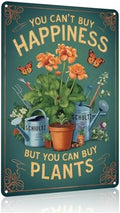 Funnysign Garden Gifts You Can't Buy Happiness But You Can Buy Plants Vintage Tin Sign for Home Garden Patio Yard Decor 8 X 12 Inch(3982) by Funnysign