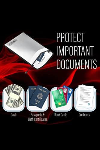 The Good Stuff Fireproof Document Bag Legal Size: 15" x 11" [2000°F Rated] Protect Birth Certificates, Contracts, Legal Papers, Cash, and Other Valuables - Water and Fire Resistant File Bags - Image 3