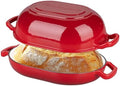 VORRINGARD Enameled Cast Iron Sourdough Bread Oven, Dutch Oven, Loaf Cast Iron Bread Pan for Homemade Bread Baking, Meatloaf Pan with Lid, 7QT, Red by Unknown