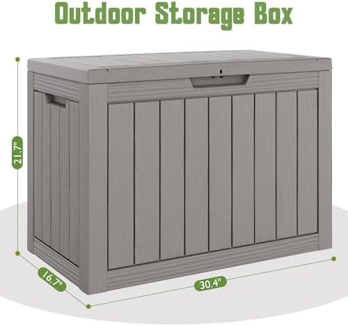 Outdoor Storage Waterproof Deck Box for Patio (55 Gallon, Grey) - Image 3