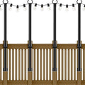 AHRLHR 5 Ft String Light Poles, 4 Pack String Light Poles for Outside with Fixing Clips,Metal Poles for Outdoor String Lights, Hanging Light Poles for Deck Fence Garden Backyard Wall Bistro by Unknown