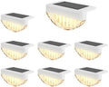 VOLISUN 8 Pack Solar Deck Lights Outdoor, Warm White LED Solar Step Lights for Outside, Waterproof Fence Light for Patio, Deck, Stairs, Yard, Pool and Porch (White) by VOLISUN