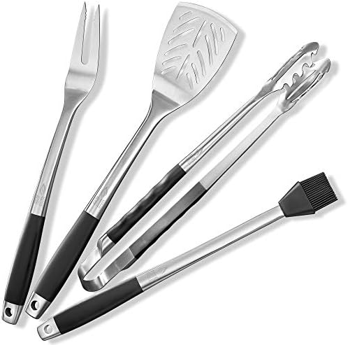 Pure Grill 4-Piece Stainless Steel BBQ Tool Utensil Set - Professional Grade Barbecue Accessories - Image 2