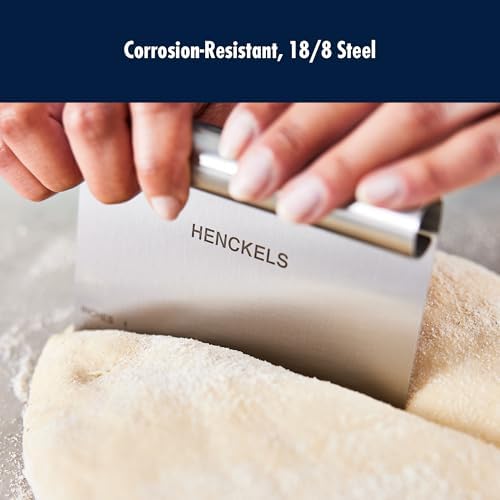 HENCKELS BBQ 2-pc Stainless Steel Pizza Cutter and Bench Scraper Set, Rocking Blade with Safety Guard and Measuring Scraper for Dough, BBQ and Baking - Image 6