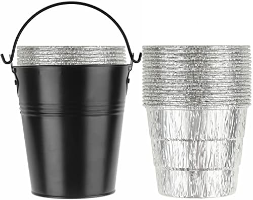 15-Pack Liners & Replacement Traeger HDW152 Drip Grease Bucket for Traeger 20/22/34, Pit Boss, etc Pellets Smoke (Black 15) by ProfessionalGrillpartsLiving