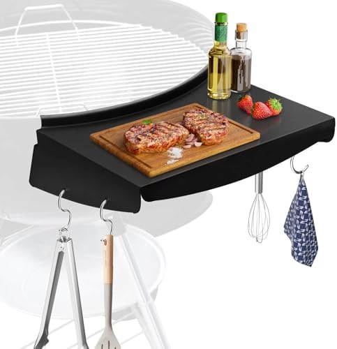 GRISUN 22 Inch Side Table Shelf for Weber Kettle Master Touch Charcoal - Image 6