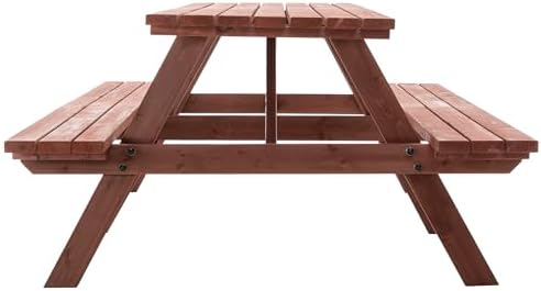 94.5'' Large Outdoor Dining Table, Rectangular Wooden Patio Dining Table & 2 Built-in Bench for 12, 2" Umbrella Hole, Suitable for Backyard Garden Porch, Brown - Image 7