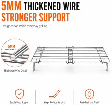 Hisencn Universal Adjustable Warming Rack for Gas Pellet Griddle Smoker - Image 6