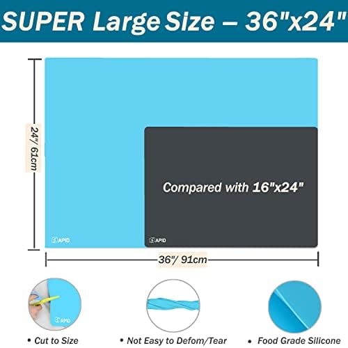 Extra Large Silicone Mat Kitchen Counter Heat Resistant Table Mat 36" x 24" - Image 2