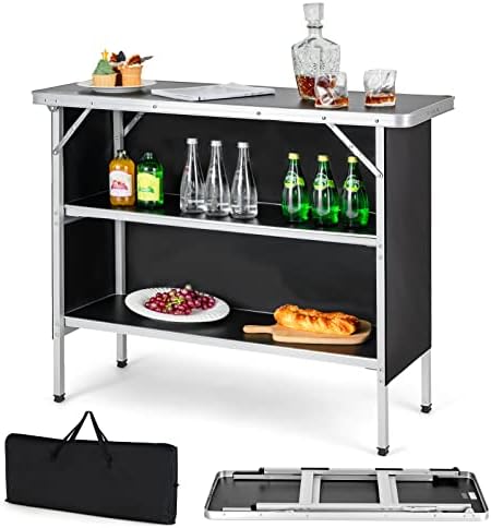 COSTWAY Folding Picnic Camping Table, Portable Camping Table with Carry Bag by COSTWAY