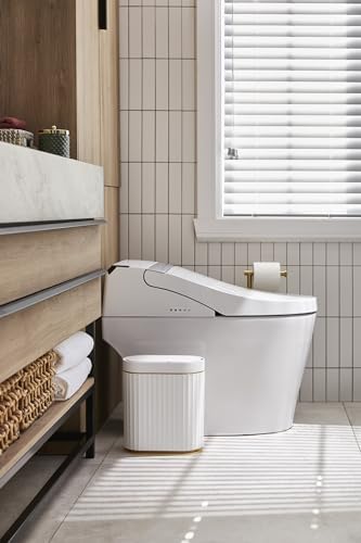 ELPHECO Bathroom Trash Can with Lid, 2 Gallon, Motion Sensor, White Gold - Image 3