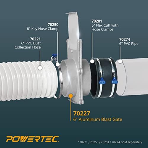POWERTEC 70227V 6-Inch Blast Gate for Dust Collector, Dust Collection Fittings, 1 PK - Image 4