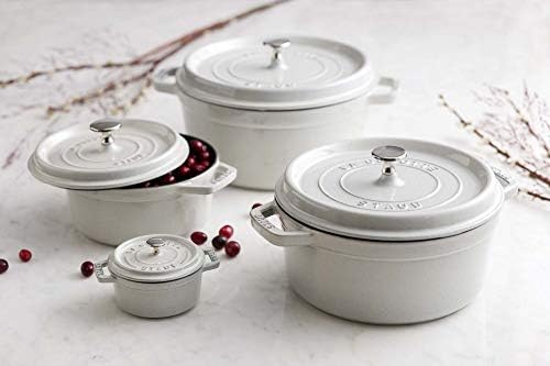 Staub Cast Iron 2.75-qt Round Cocotte - White Truffle, Made in France - Image 6
