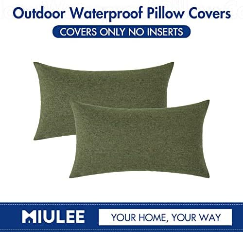 MIULEE Decorative Outdoor Pillow Covers Christmas Lumbar 12x20 Dark Green - Image 6