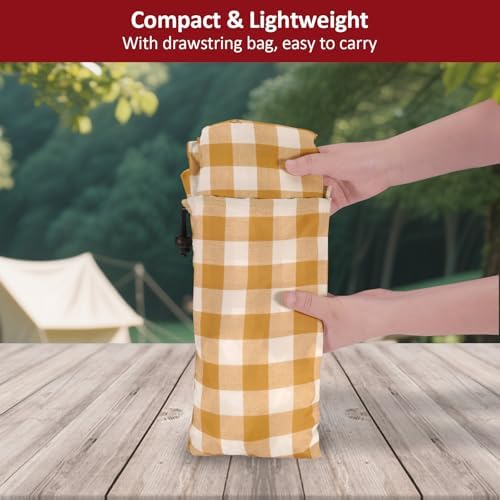 6ft 72in Picnic Table and Bench Cover, 3 Pack, Coffee Checkered - Image 6