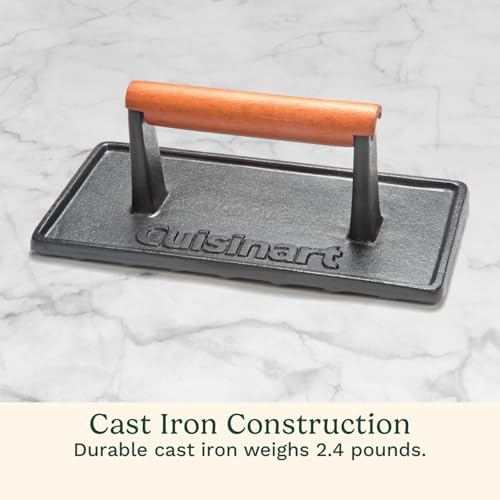 Cuisinart Burger Press with Wooden Handle, Cast Iron, Rectangle (Pack of 8) - Image 5