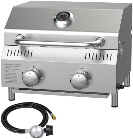 Bestfire 2-Burners Tabletop Propane Grill, 20,000 BTU by GrillsOutdoorCooking