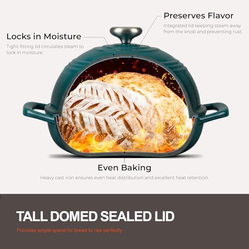 Overmont Enameled Cast Iron Dutch Oven, 6QT Bread Oven with Dome Lid Recipe - Image 4
