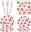 CHANGZHONG 80 Pieces Strawberry Paper Plates Napkins Tableware by Exquisitehighqualitypartydecorationstomeetyoureveryneed%EF%BC%81