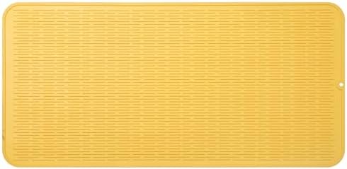 MicoYang Silicone Dish Drying Mat for Multiple Usage,Easy clean,Eco-friendly,Heat-resistant Silicone Mat for Kitchen Counter or Sink,Refrigerator or Drawer Liner Yellow 5XL 36inches x 18inches by MicoYang