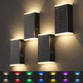 Solar Lights Outdoor,8 Lighting Modes Dusk to Dawn Lighting Wall Sconce IP67 Waterproof Up and Down Solar Wall Light Front Door Light for House, Garage, Porch,Doorway,Fence,Festival Decor (4 PACK) by UGDLUCK