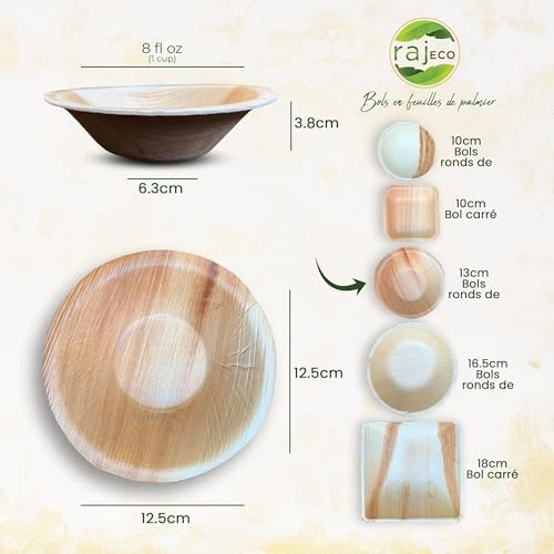 Raj Bamboo Disposable Heavy Duty 5" Square Bowls 25 Pack - Image 2