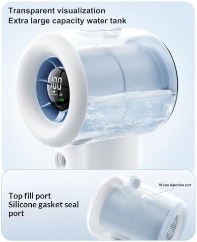 Handheld Turbo Misting Fan with LED Display & Safety Lock - Image 2