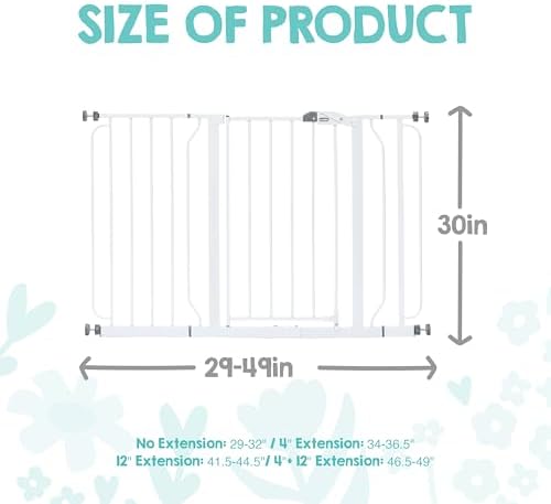Regalo Safety 29"-49" Extra Wide Baby Gate, Bottom of Stairs & Doorways - Image 2