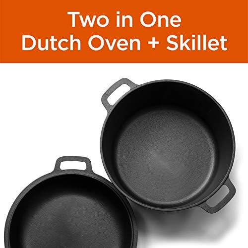 Commercial Chef 2-in-1 5-Qt. Dutch Oven, 10.25-Inch Skillet Lid, CHFL508 - Image 2