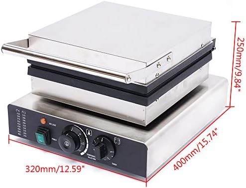 Commercial Waffle Maker, 2000W Electric Waffle Machine, Stainless Steel Waffle Iron Baker with Non-Stick Coating, 122-572℉ Temperature Adjustable - Image 2