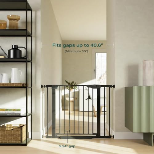 Cumbor 2 Pack 30-40.6 in Baby Gate for Stairs and Doorways, Dog Gate Black - Image 3